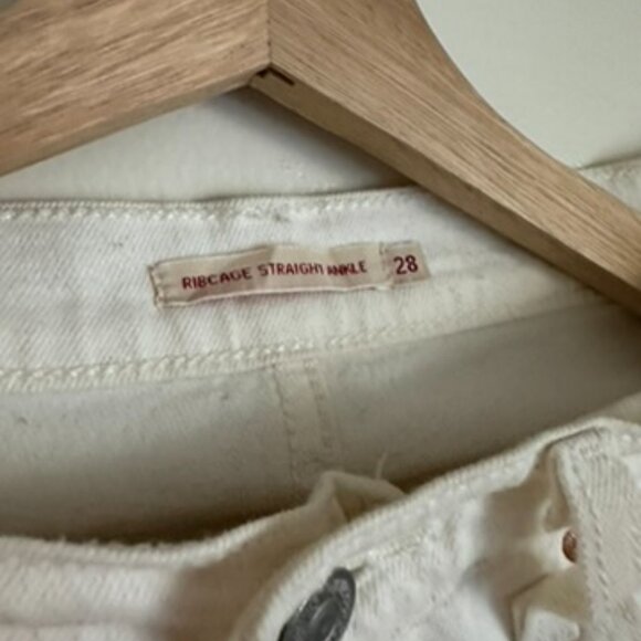 Levi's W's Ribcage Straight Ankle Jeans *GOOD*read* Cloud Over White Sz 28 - Picture 6 of 8